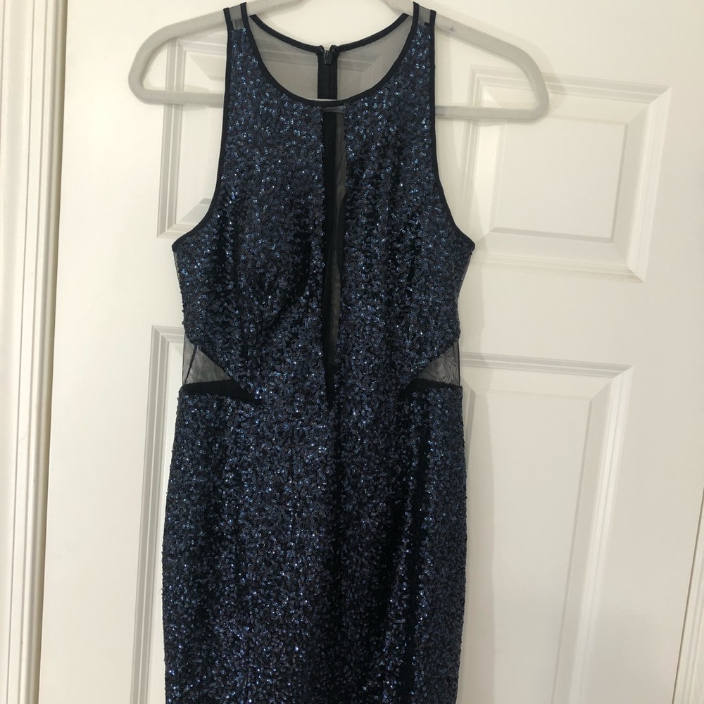 backless mesh party dress